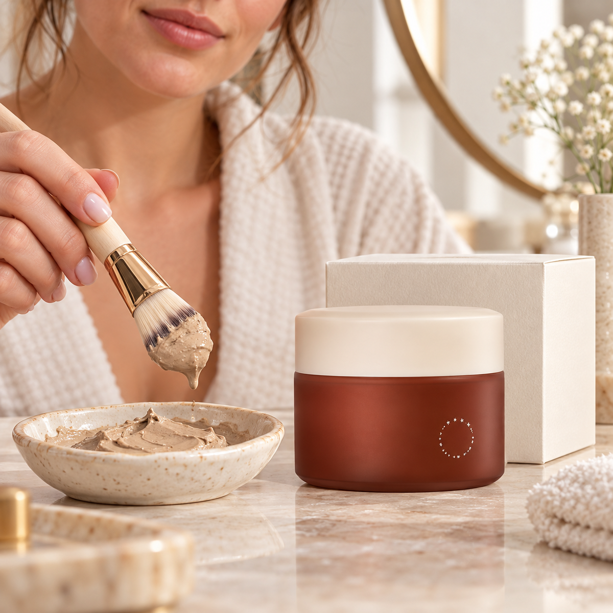 🪴 Pore-Refining | Truffle Clay Face Mask | Creamy Swirl Glow