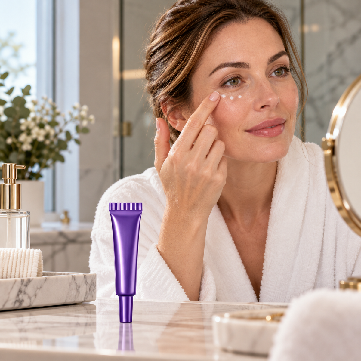 💜 Eye-Brightening | Moisturizing Eye Care Cream | Purple Tube Glow