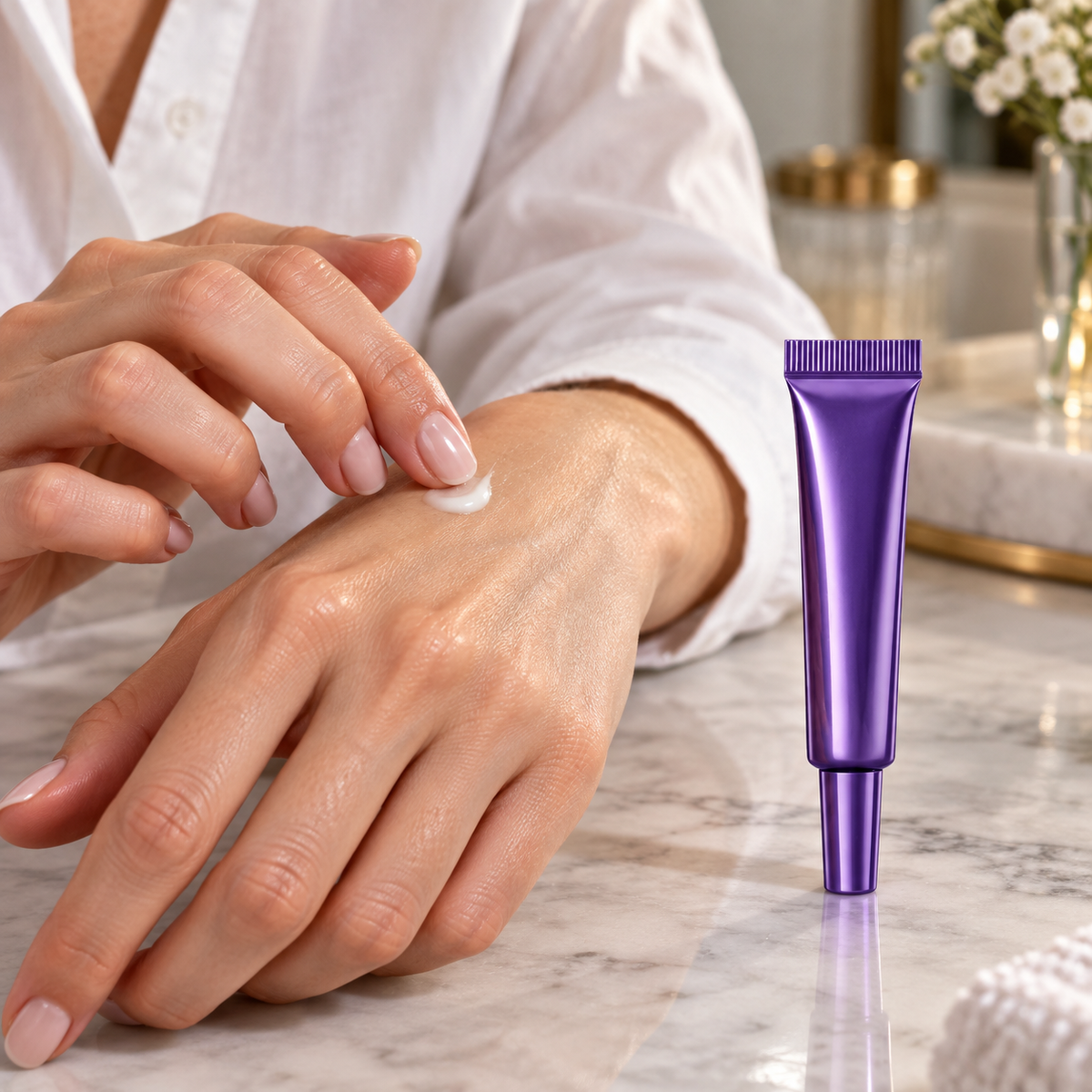 💜 Eye-Brightening | Moisturizing Eye Care Cream | Purple Tube Glow