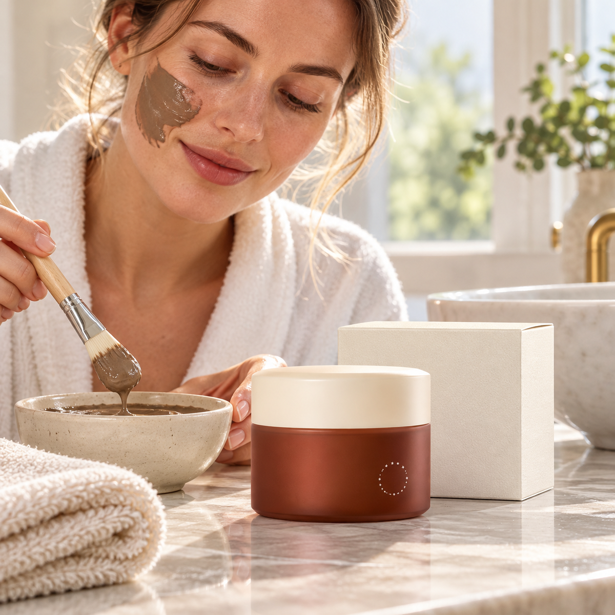 🪴 Pore-Refining | Truffle Clay Face Mask | Creamy Swirl Glow