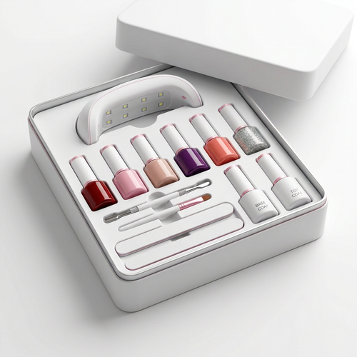 Complete gel nail kit white background full set