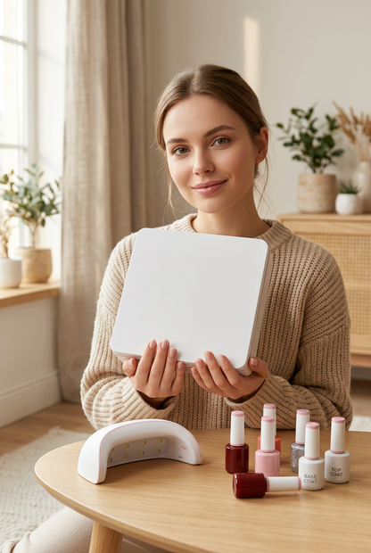 European model holding gel nail kit
