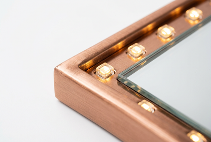 Square LED bulb close-up detail shot